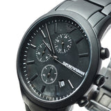Buy Shop Emporio Armani Renato Chronograph Mother of Pearl Black Dial Black Steel Strap Watch For Men - AR11275 USA Online