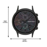 Buy Shop Emporio Armani Renato Chronograph Mother of Pearl Black Dial Black Steel Strap Watch For Men - AR11275 USA Online