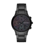 Buy Shop Emporio Armani Renato Chronograph Mother of Pearl Black Dial Black Steel Strap Watch For Men - AR11275 USA Online