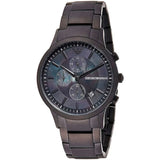 Buy Shop Emporio Armani Renato Chronograph Mother of Pearl Black Dial Black Steel Strap Watch For Men - AR11275 USA Online