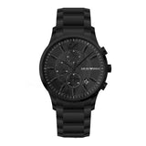 Buy Shop Emporio Armani Renato Chronograph Mother of Pearl Black Dial Black Steel Strap Watch For Men - AR11275 USA Online
