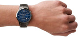 Buy Shop Emporio Armani Renato Chronograph Quartz Blue Dial Black Steel Strap Watch For Men - AR11215 USA Online