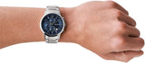 Buy Shop Emporio Armani Renato Chronograph Quartz Blue Dial Black Steel Strap Watch For Men - AR11215 USA Online