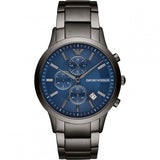 Buy Shop Emporio Armani Renato Chronograph Quartz Blue Dial Black Steel Strap Watch For Men - AR11215 USA Online