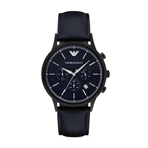 Buy Shop Emporio Armani Renato Chronograph Quartz Blue Dial Blue Leather Strap Watch For Men - AR2481 USA Online