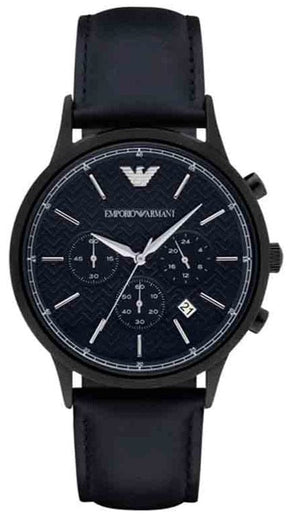 Buy Shop Emporio Armani Renato Chronograph Quartz Blue Dial Blue Leather Strap Watch For Men - AR2481 USA Online