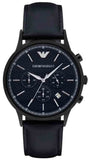 Buy Shop Emporio Armani Renato Chronograph Quartz Blue Dial Blue Leather Strap Watch For Men - AR2481 USA Online