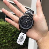 Buy Shop Emporio Armani Renato Chronograph Quartz Blue Dial Grey Steel Strap Watch For Men - AR2505 USA Online
