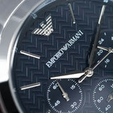 Buy Shop Emporio Armani Renato Chronograph Quartz Blue Dial Grey Steel Strap Watch For Men - AR2505 USA Online