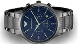 Buy Shop Emporio Armani Renato Chronograph Quartz Blue Dial Grey Steel Strap Watch For Men - AR2505 USA Online