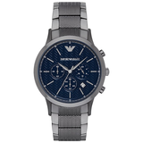 Buy Shop Emporio Armani Renato Chronograph Quartz Blue Dial Grey Steel Strap Watch For Men - AR2505 USA Online