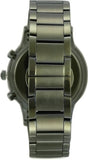Buy Shop Emporio Armani Renato Chronograph Quartz Grey Dial Green Steel Strap Watch For Men - AR11117 USA Online