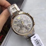 Buy Shop Emporio Armani Renato Chronograph Quartz Silver Dial Two Tone Steel Strap Watch For Men - AR11076 USA Online