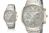 Buy Shop Emporio Armani Renato Chronograph Quartz Silver Dial Two Tone Steel Strap Watch For Men - AR11076 USA Online