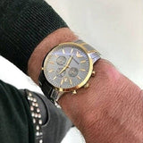 Buy Shop Emporio Armani Renato Chronograph Quartz Silver Dial Two Tone Steel Strap Watch For Men - AR11076 USA Online