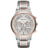 Buy Shop Emporio Armani Renato Chronograph Quartz Silver Dial Two Tone Steel Strap Watch For Men - AR11076 USA Online