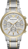 Buy Shop Emporio Armani Renato Chronograph Quartz Silver Dial Two Tone Steel Strap Watch For Men - AR11076 USA Online