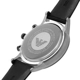 Buy Shop Emporio Armani Renato Chronograph Silver Dial Black Leather Strap Watch for Men - AR11473 USA Online