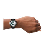 Buy Shop Emporio Armani Renato Chronograph Silver Dial Black Leather Strap Watch for Men - AR11473 USA Online