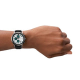 Buy Shop Emporio Armani Renato Chronograph Silver Dial Black Leather Strap Watch for Men - AR11473 USA Online