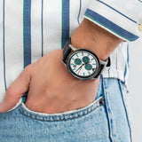 Buy Shop Emporio Armani Renato Chronograph Silver Dial Black Leather Strap Watch for Men - AR11473 USA Online