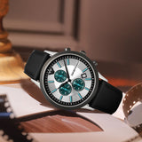 Buy Shop Emporio Armani Renato Chronograph Silver Dial Black Leather Strap Watch for Men - AR11473 USA Online