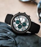 Buy Shop Emporio Armani Renato Chronograph Silver Dial Black Leather Strap Watch for Men - AR11473 USA Online