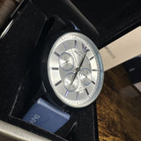 Buy Shop Emporio Armani Renato Chronograph Silver Dial Blue Silicone Strap Watch For Men - AR11026 USA Online