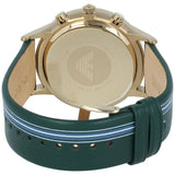 Buy Shop Emporio Armani Renato Chronograph Silver Dial Green Leather Strap Watch For Men - AR11233 USA Online