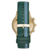 Buy Shop Emporio Armani Renato Chronograph Silver Dial Green Leather Strap Watch For Men - AR11233 USA Online