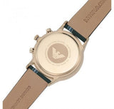 Buy Shop Emporio Armani Renato Chronograph Silver Dial Green Leather Strap Watch For Men - AR11233 USA Online