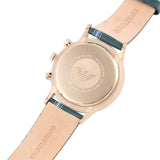 Buy Shop Emporio Armani Renato Chronograph Silver Dial Green Leather Strap Watch For Men - AR11233 USA Online
