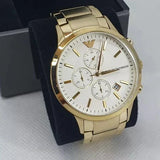 Buy Shop Emporio Armani Renato Chronograph White Dial Gold Steel Strap Watch For Men - AR11332 USA Online