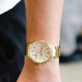 Buy Shop Emporio Armani Renato Chronograph White Dial Gold Steel Strap Watch For Men - AR11332 USA Online
