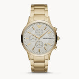 Buy Shop Emporio Armani Renato Chronograph White Dial Gold Steel Strap Watch For Men - AR11332 USA Online
