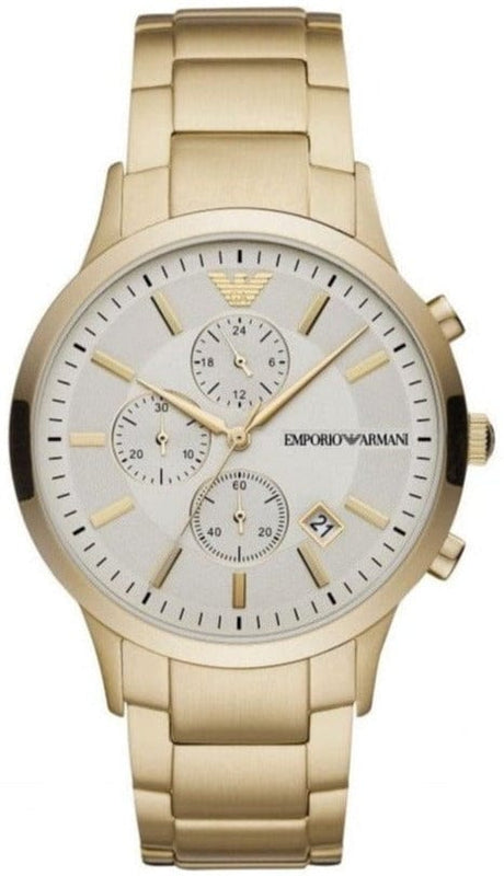 Buy Shop Emporio Armani Renato Chronograph White Dial Gold Steel Strap Watch For Men - AR11332 USA Online