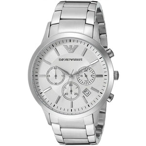 Buy Shop Emporio Armani Renato Chronograph White Dial Silver Steel Strap Watch for Women - AR2459 USA Online