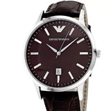 Buy Shop Emporio Armani Renato Classic Brown Dial Brown Leather Strap Watch For Men - AR2413 USA Online