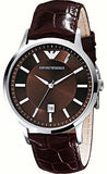Buy Shop Emporio Armani Renato Classic Brown Dial Brown Leather Strap Watch For Men - AR2413 USA Online