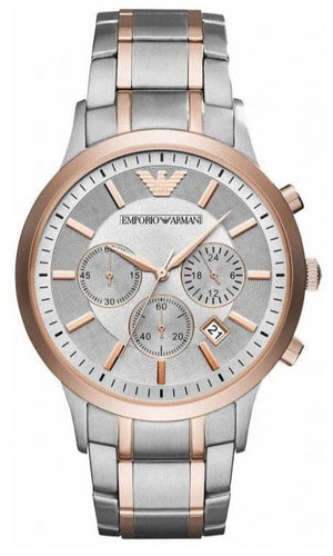 Buy Shop Emporio Armani Renato Gray Dial Gray Steel Strap Watch For Men - AR11077 USA Online
