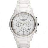 Buy Shop Emporio Armani Luigi Chronograph Ceramic White Dial White Ceramic Strap Watch For Men - AR1499 USA Online