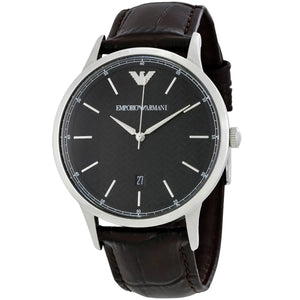 Buy Shop Emporio Armani Renato Large Black Dial Brown Leather Strap Watch for Men - AR2480 USA Online