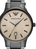 Buy Shop Emporio Armani Renato Quartz Beige Dial Grey Steel Strap Watch For Men - AR11183 USA Online