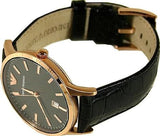 Buy Shop Emporio Armani Renato Quartz Black Dial Black Leather Strap Watch For Men - AR2425 USA Online