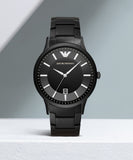 Buy Shop Emporio Armani Renato Quartz Black Dial Black Steel Strap Watch For Men - AR11079 USA Online