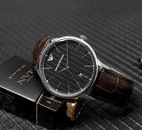 Buy Shop Emporio Armani Renato Quartz Black Dial Brown Leather Strap Watch For Men - AR11187 USA Online