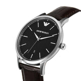 Buy Shop Emporio Armani Renato Quartz Black Dial Brown Leather Strap Watch For Men - AR11187 USA Online