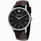 Buy Shop Emporio Armani Renato Quartz Black Dial Brown Leather Strap Watch For Men - AR11187 USA Online
