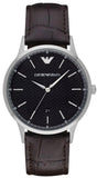 Buy Shop Emporio Armani Renato Quartz Black Dial Brown Leather Strap Watch For Men - AR11187 USA Online