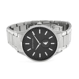 Buy Shop Emporio Armani Renato Quartz Black Dial Silver Steel Strap Watch For Men - AR11118 USA Online